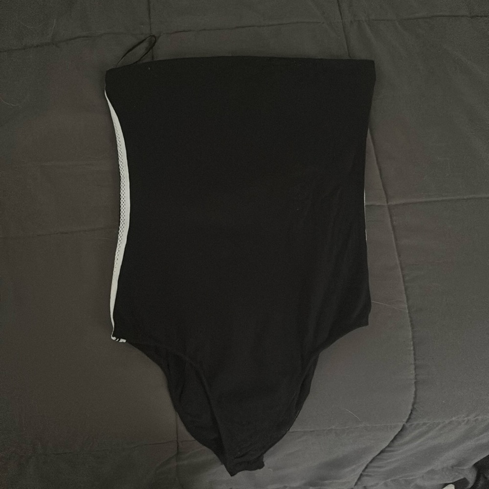 Black Tube Top bodysuit (white lines on the sides)